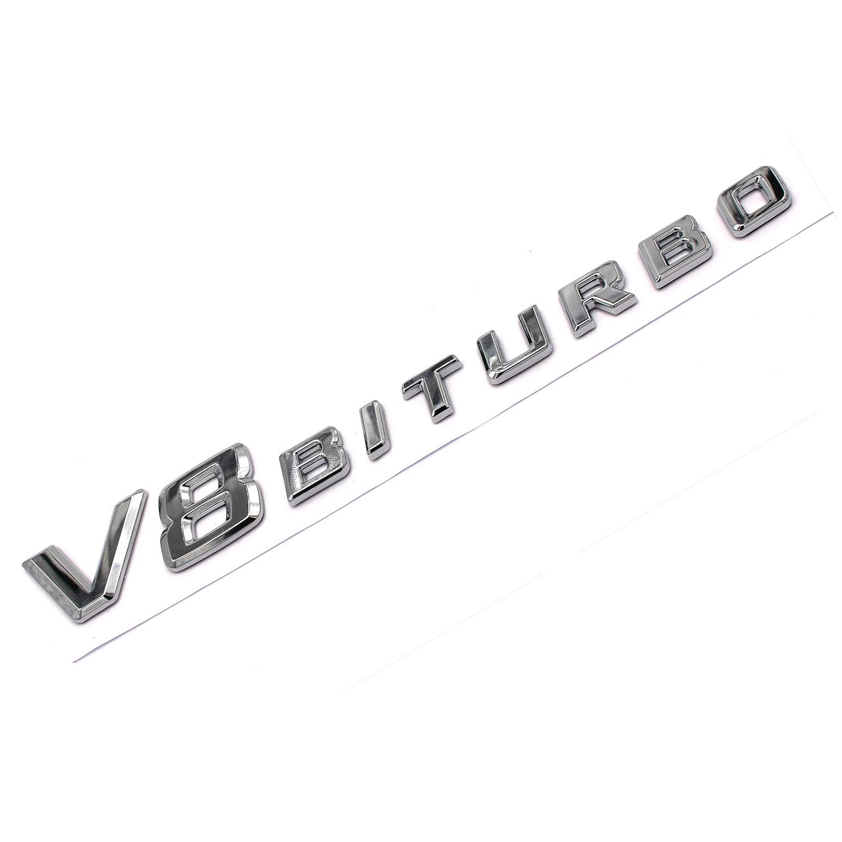 VmG-Store 3D Emblem V8 Biturbo Schriftzug Kunststoff mit Schaumstoff-Kleberückseite Badge (Chrom) VmG-Store 3D Emblem V8 Biturbo Schriftzug Kunststoff mit Schaumstoff-Kleberückseite Badge (Chrom) von boost-key.com