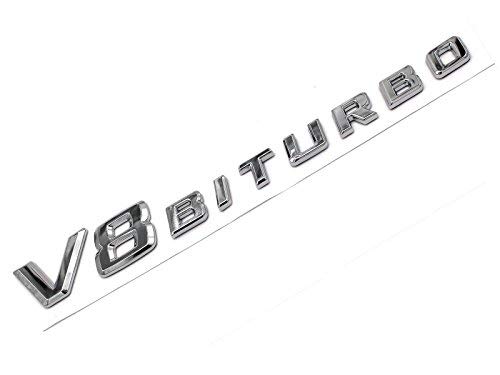 3D Emblem V8 Biturbo Schriftzug Chrom Kunststoff mit Schaumstoff-Kleberückseite Badge von VmG-Store CLS von boost-key.com