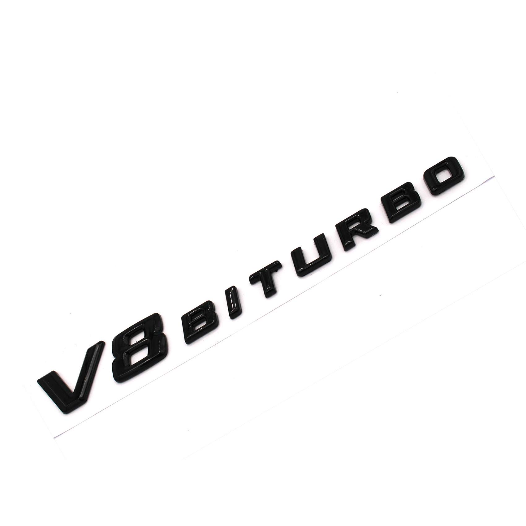 VmG-Store 3D Emblem V8 Biturbo Schriftzug Kunststoff mit Schaumstoff-Kleberückseite Badge (Schwarz Glanz) von boost-key.com
