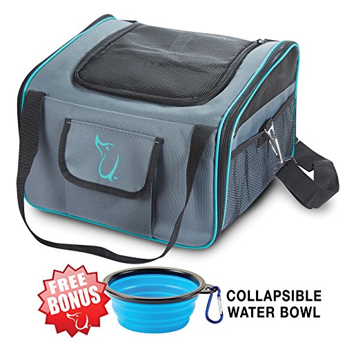 Ruff 'N Ruffus 2-in-1 Pet Eimer Booster Sitz und Tasche | tragbar Reise Pet Autositz | KOMPAKT leicht und zusammenklappbar | Fleece gefüttert Bett | Netz Windows | Clip für Leine | Fluggesellschaften zugelassen von booster