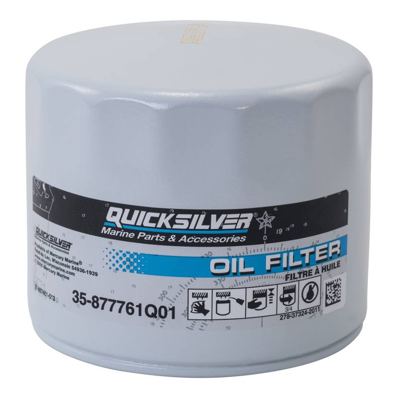 Quicksilver 877761Q01 Ölfilter – Mercury und Mariner Außenbordmotoren mit 75 PS bis 115 PS und EFI 4-Takt-Außenbordmotoren mit 150 PS, Weiss von Quicksilver