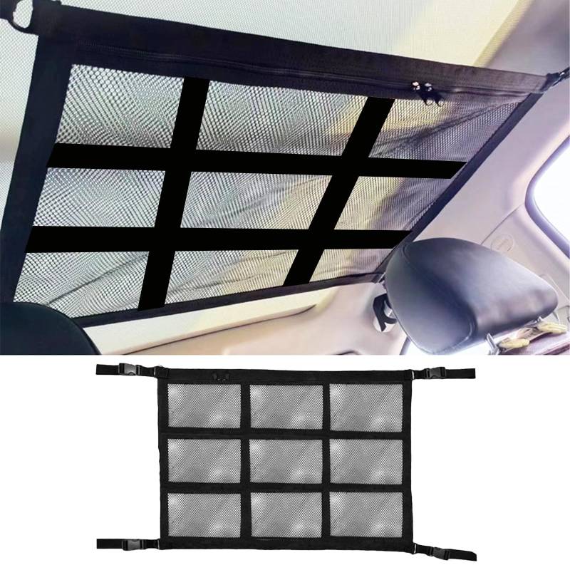 bssmmai Gepäcknetz Auto, 90x65 cm, Schwarz, Nylon/Polyester, Schnalle, für Van von bssmmai