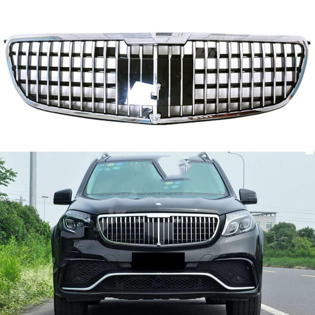 Frontgrill,kompatibel mit Mercedes- Benz X166 GLS Class 2015 2016 2017 2018 2019,Frontstoßstange Sportgrill Kühlergrill,B von caits