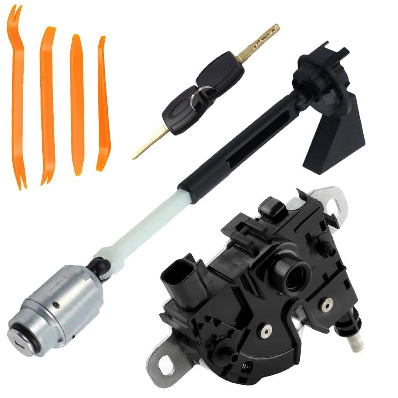 CANTONDZ 1355231 Motorhaubenentriegelung Schloss mit 2 Schlüsseln & 4xUniversal Demontage Werkzeug Innenraum verkleidung Kompatibel mit Ford Focus MK2 C Max Kuga 2004-2012 von cantondz