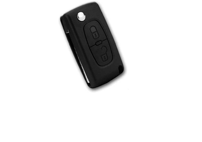 car passion Autoschlüssel-Gehäuse, Schwarz, 2 Tasten, für Citroen C2/C3/C4/C5/Picasso von car passion