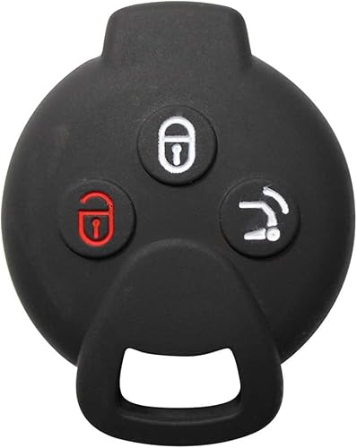 Autoschlüssel-Schutzhülle aus Silikon passend für die Autoschlüssel der Fahrzeuge Smart ForTwo 451, Smart Forfour, Smart Roadster schwarz von car passion