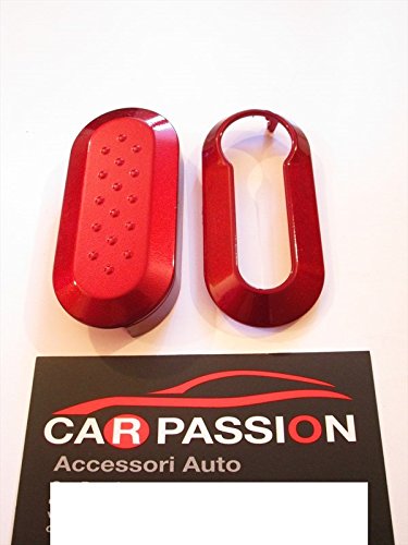 Car Passion Geh?use Für Autoschlüssel,Geeignet Für: Fiat 500, Punto Evo,Bravo,Panda,500L,Lancia Y,Musa,Delta Rubinrot von car passion