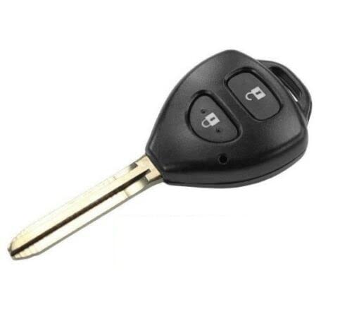 Schlüsselgehäuse Fernbedienung kompatibel mit Toyota Yaris Auris RAV4 Prius Avensis Corolla Urban Cruiser IQ Cover Ersatzgehäuse 2 Tasten Reparatur Ersatzklinge Schurwolle von car passion