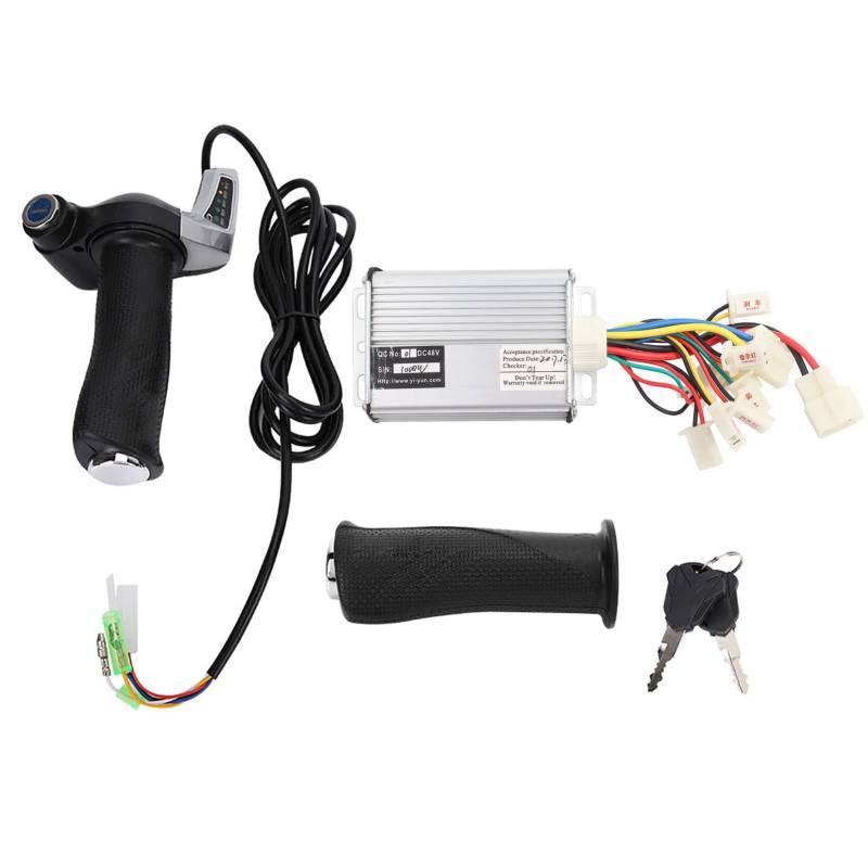 Gebürstete Controller, 1000 -W -Motor gebürstete Geschwindigkeit Controller Batterie Display Grap Grip Bürstete Elektromotor Batterie Display Grap Drehgriff mit Schloss für Roller (48 V 1000W) von cardyven