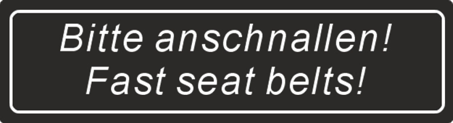 carstyling XXL Aufkleber Bitte anschnallen! Fasten seat Belts! schwarz von carstyling XXL