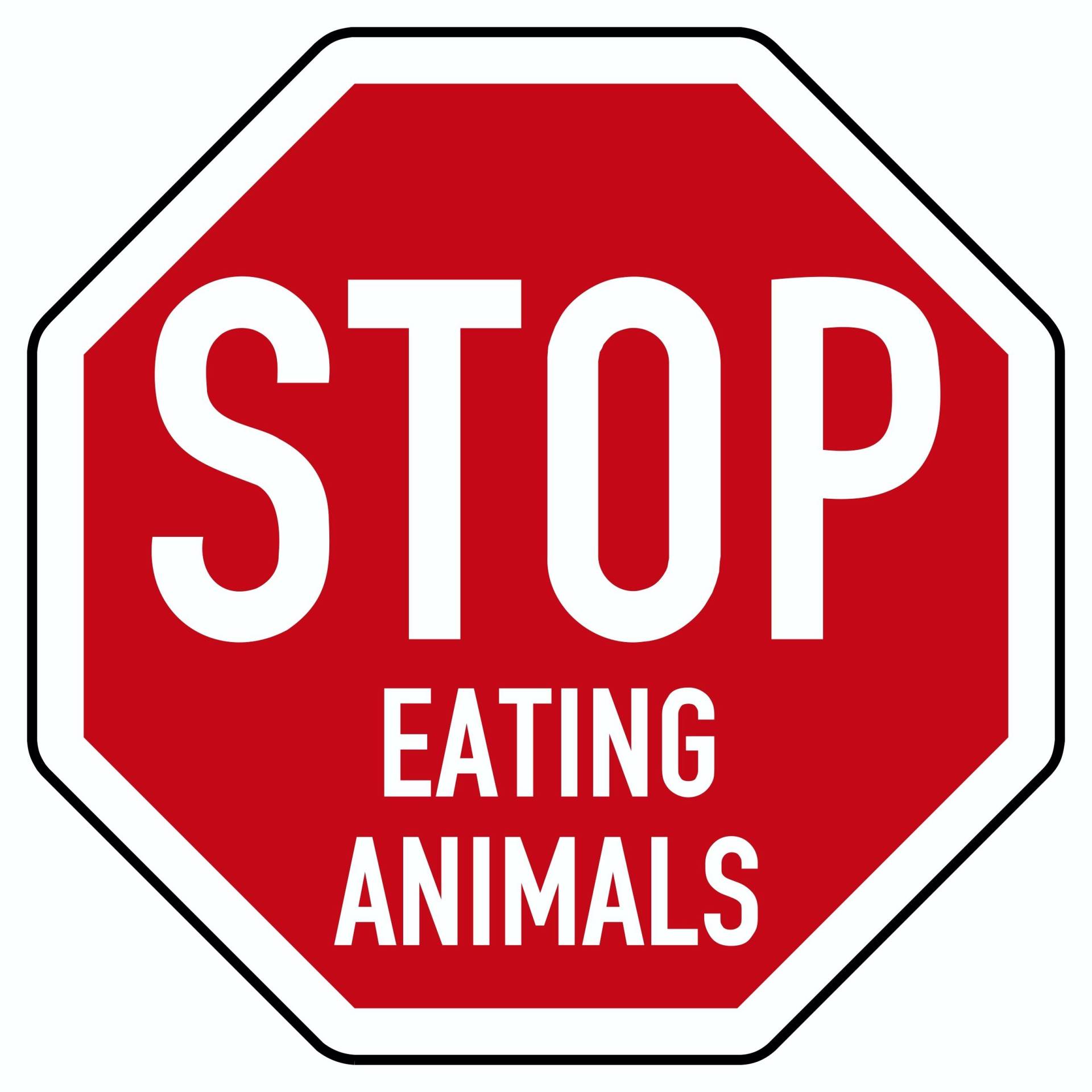 carstyling XXL Aufkleber Stop Eating Animals weiß/rot von carstyling XXL