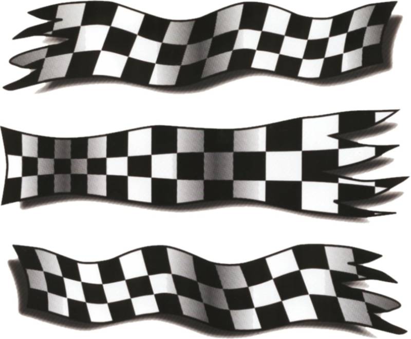 Aufkleber Styling-Flag 210 x 150 mm schwarz/Weiss von carstyling XXL