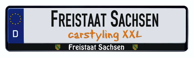 Design Kennzeichenrahmen Bundesland Freistaat Sachsen 1 Stück von carstyling XXL