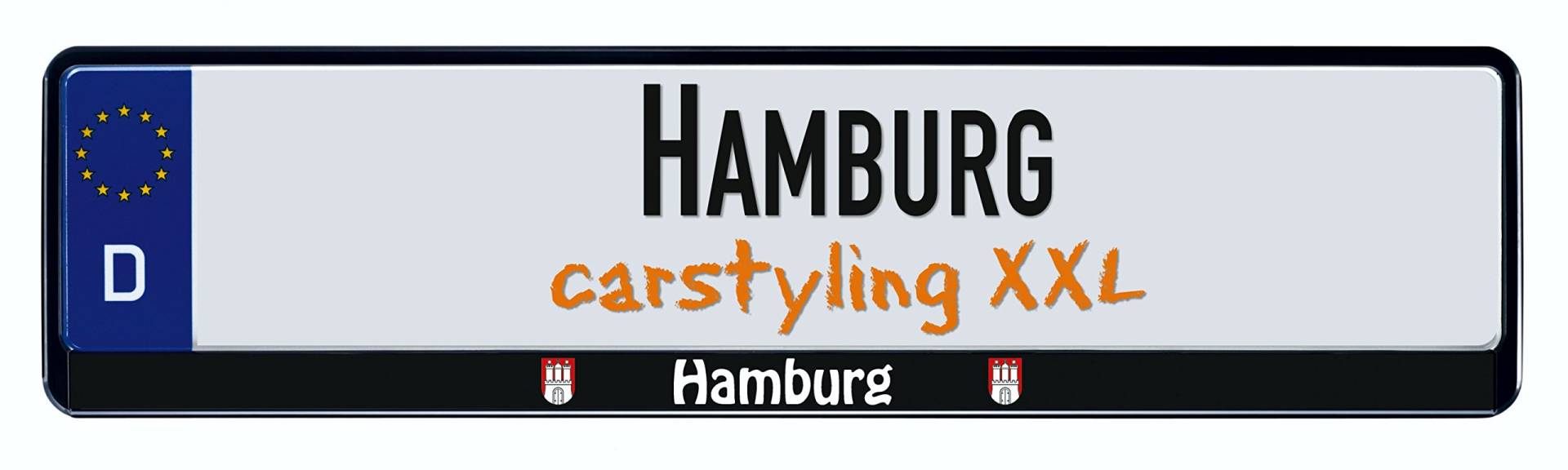 carstyling XXL Design Kennzeichenrahmen Bundesland Hamburg 1 Stück von carstyling XXL