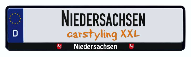 Design Kennzeichenrahmen Bundesland Niedersachsen 1 Stück von carstyling XXL