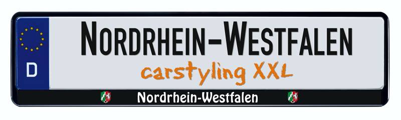 Design Kennzeichenrahmen Bundesland Nordrhein Westfalen 1 Stück von carstyling XXL