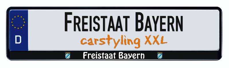 Design Kennzeichenrahmen Bundesland Freistaat Bayern 1 Stück von carstyling XXL
