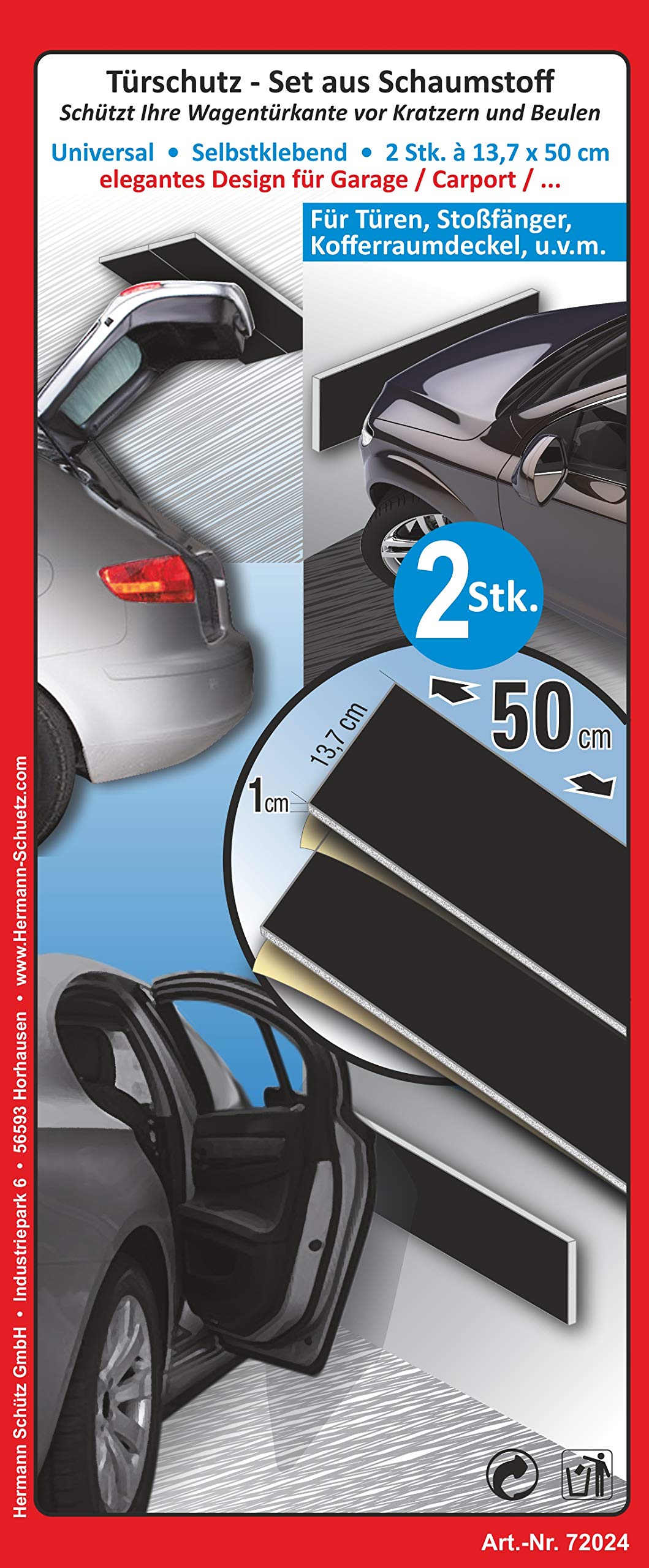 carstyling XXL Türschutz-Set aus Schaumstoff selbstklebend 2er-Set à 40 x 14 x 1 cm von carstyling XXL