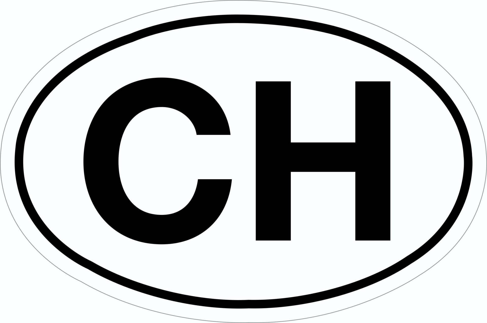 carstyling XXL Aufkleber CH-Schild 115 x 170 mm, PVC, Minimalistisch, Auto, Outdoor von carstyling XXL