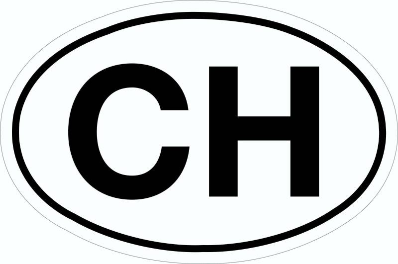 carstyling XXL Aufkleber CH-Schild 115 x 170 mm, PVC, Minimalistisch, Auto, Outdoor von carstyling XXL