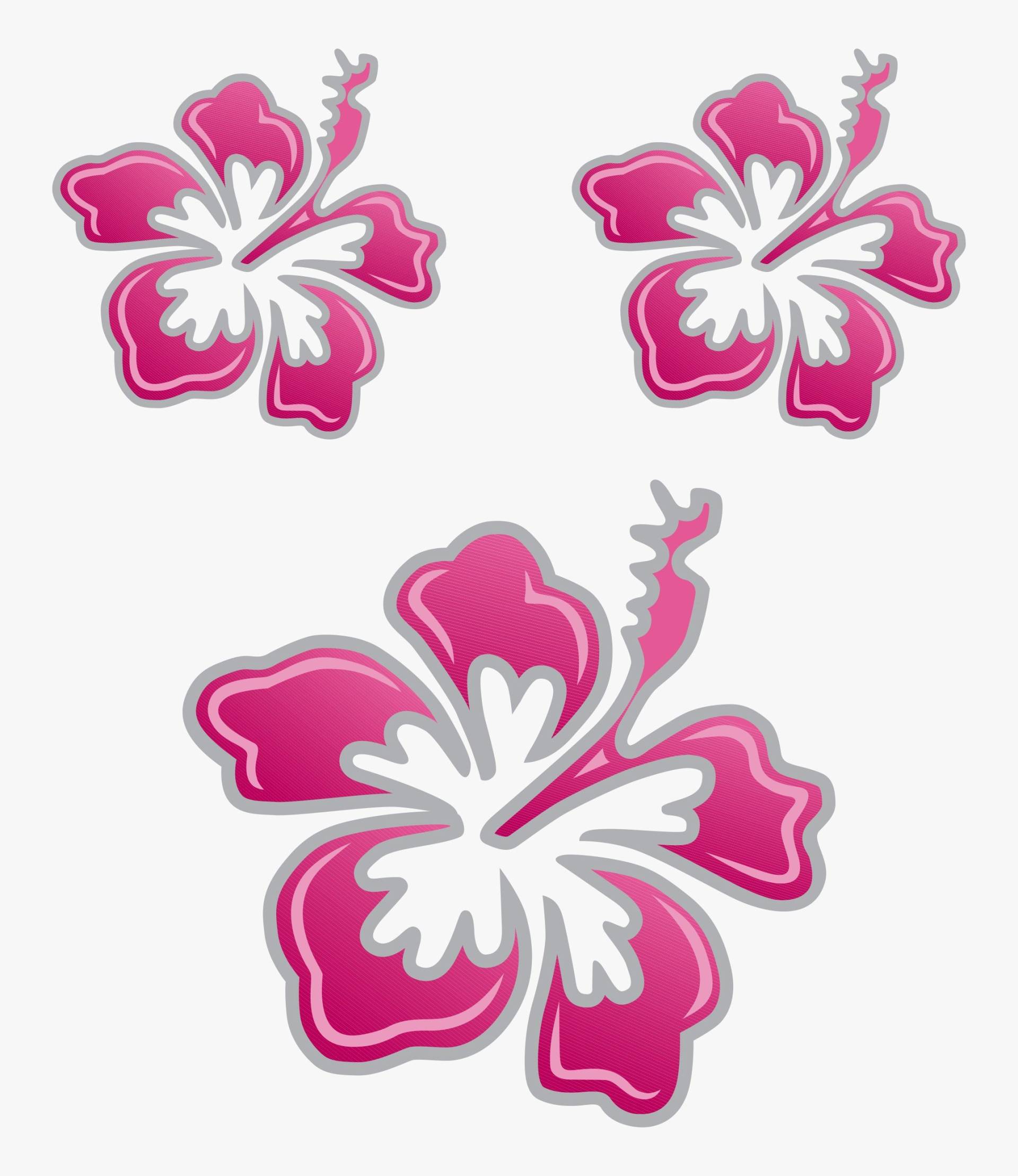 carstyling XXL Aufkleber Hibiskusblüten-Set Dimension 3 Stück rosa/Silber von carstyling XXL