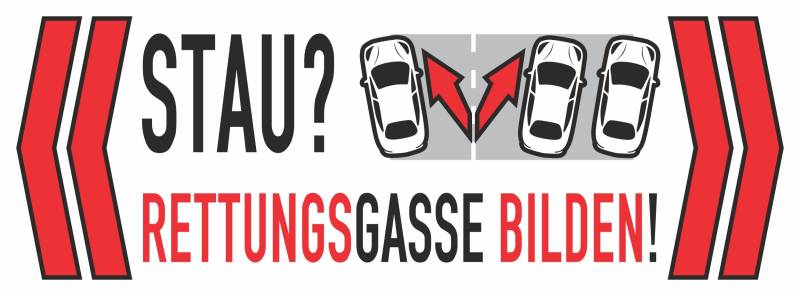 carstyling XXL Aufkleber 'Stau? RETTUNGSGASSE BILDEN!' 40 x 107 mm von carstyling XXL