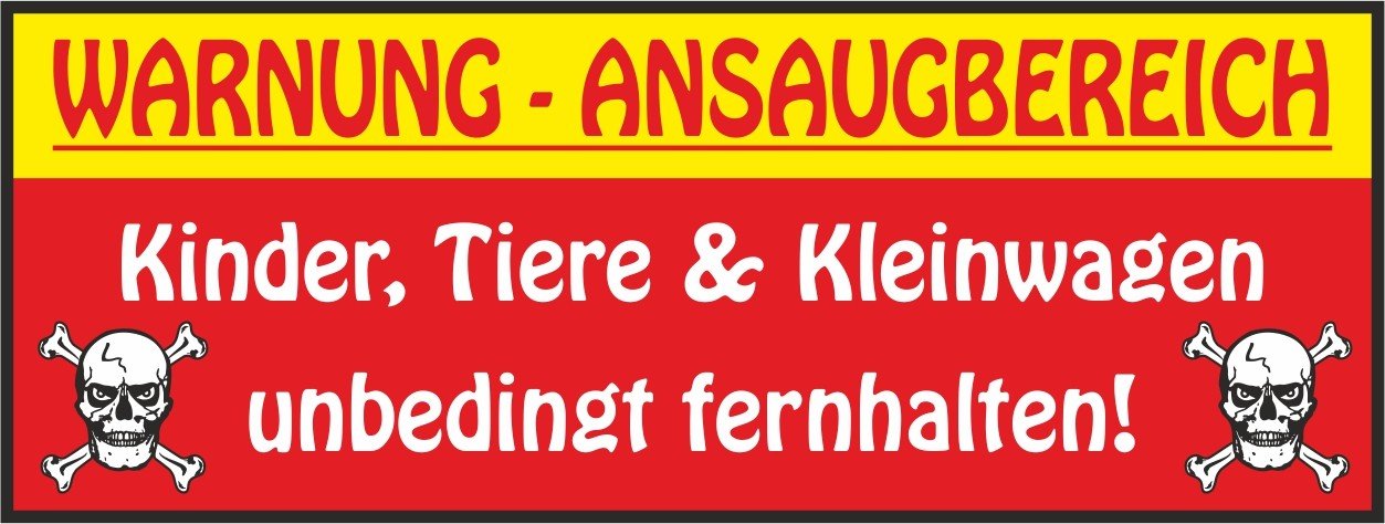 carstyling XXL Aufkleber Warnung - Ansaugbereich Kinder Tiere & Kleinwagen unbedingt fernhalten! von carstyling XXL
