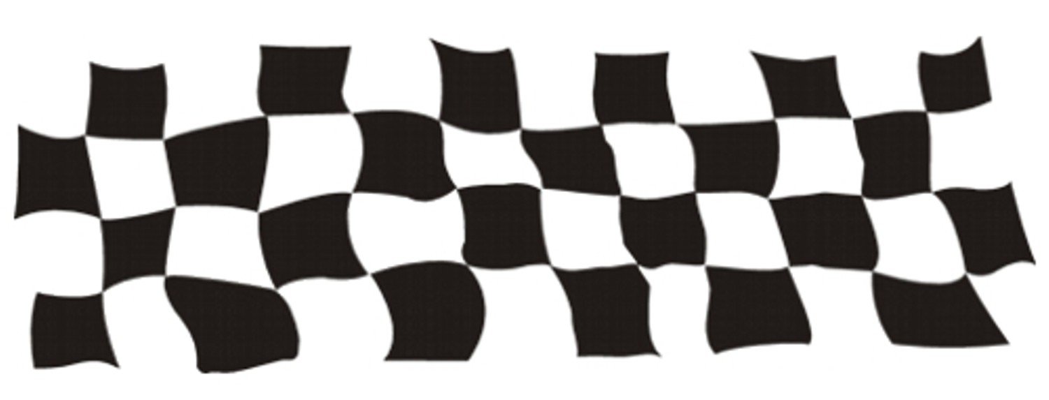 carstyling XXL Car-Tattoo Rennsportflagge schwarz 6 TLG. je 220 x 420 mm von carstyling XXL