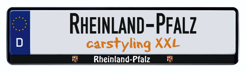 Design Kennzeichenrahmen Bundesland Rheinland-Pfalz 1 Stück von carstyling XXL