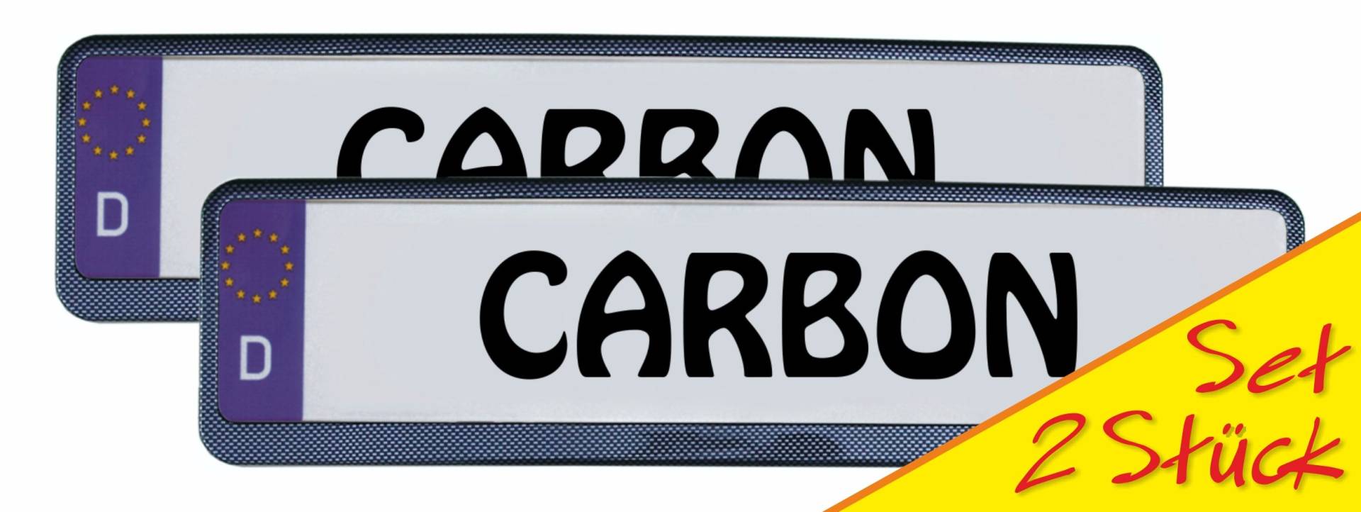 Design Kennzeichenrahmen Carbon 2 Stück von carstyling XXL