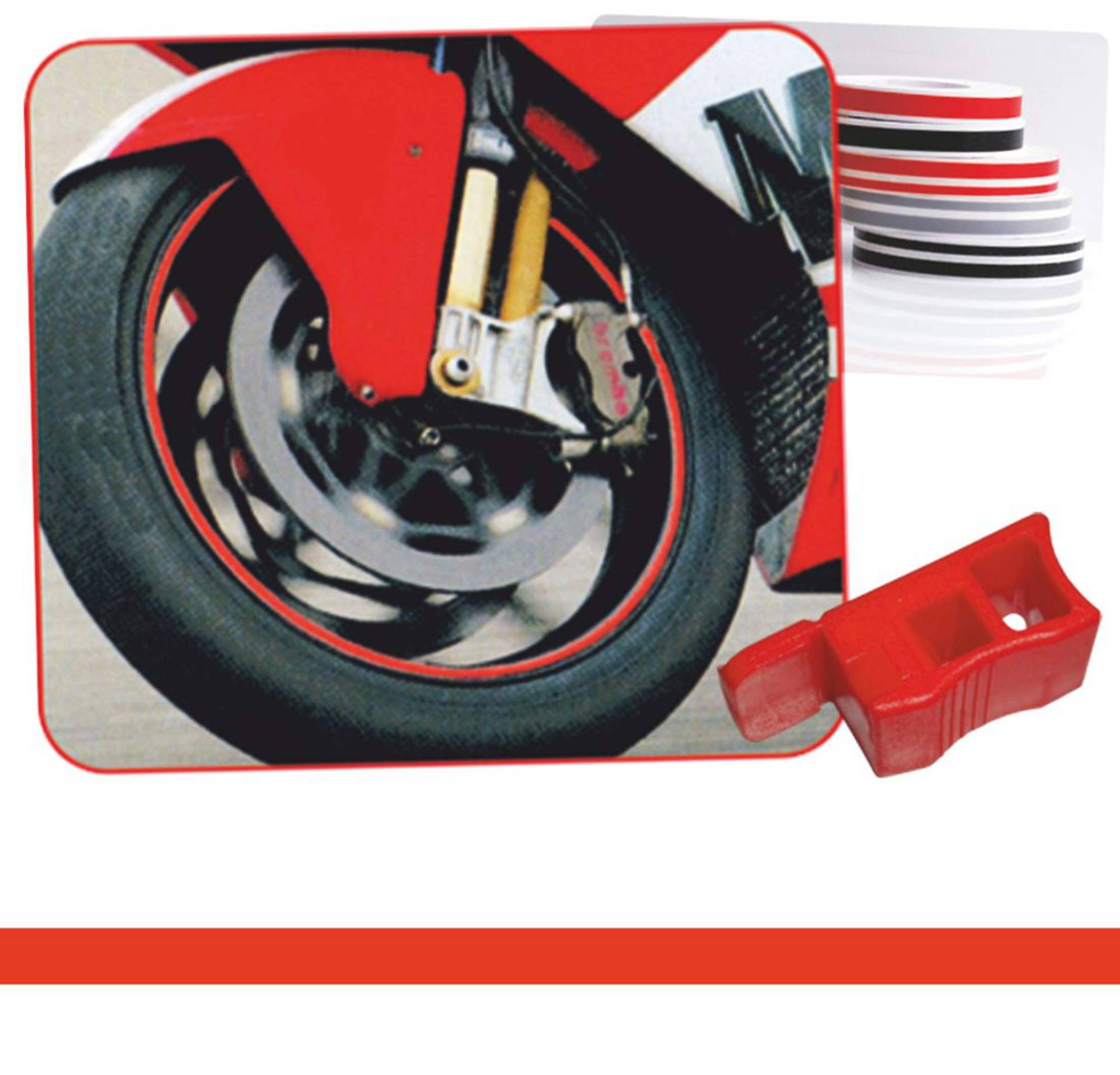 carstyling XXL Zierstreifen Wheel-Stripes für Motorradfelgen rot 5 mm ~~~~~ schneller Versand innerhalb 24 Stunden ~~~~~ von carstyling XXL