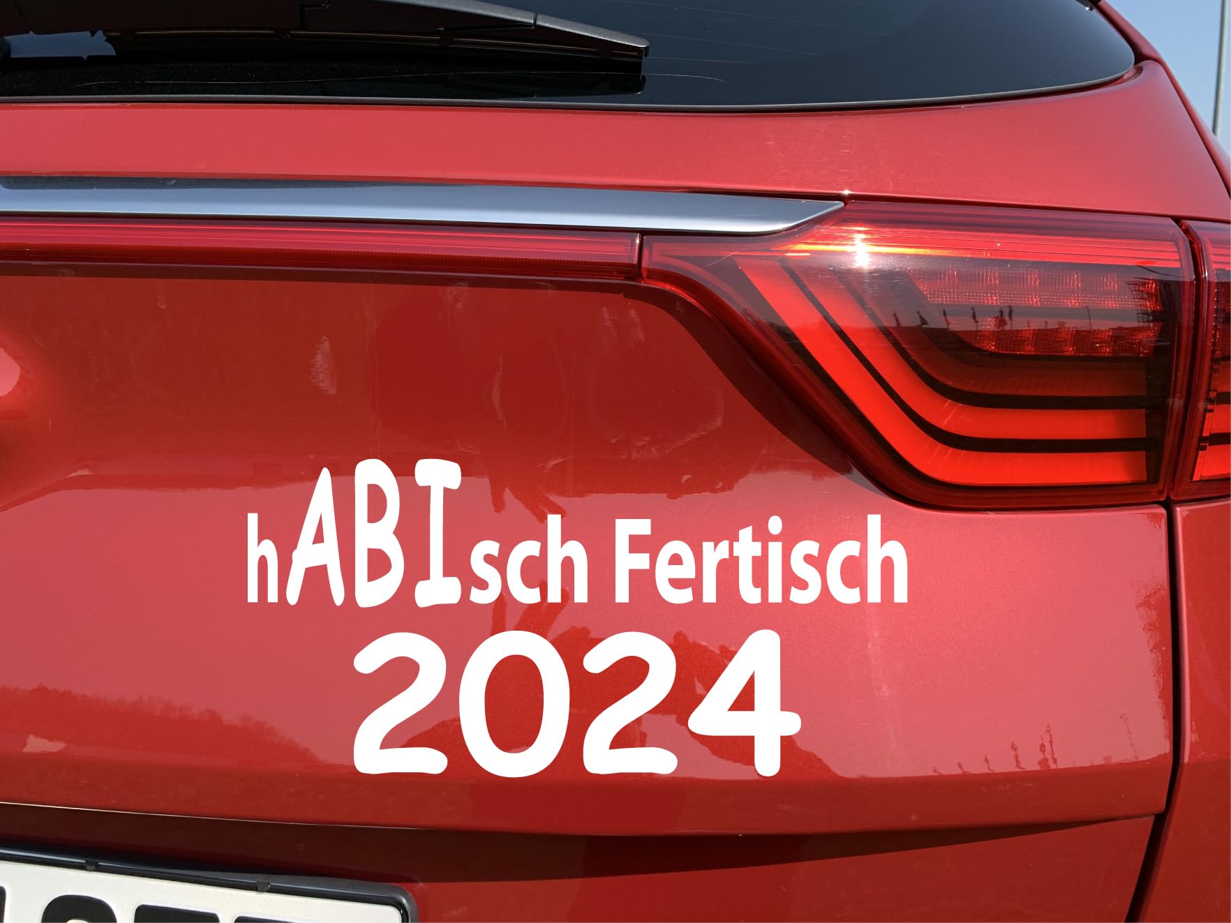 cartattoo4you® AB-02351 | ABI 2024 - hAB Isch fertisch | 21 Farben wählbar | 20 x 10 cm | weiß | Autoaufkleber Aufkleber Car Auto Heckscheibe Tuning Sticker Kleber Abi Abitur Abschluss von cartattoo4you