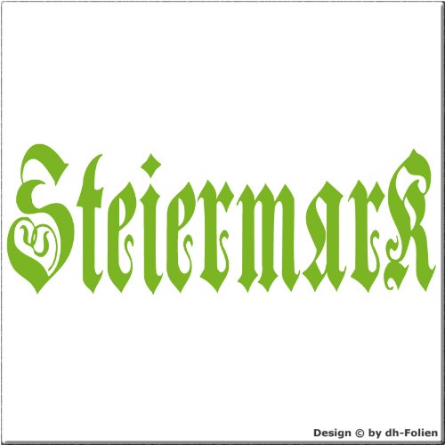 cartattoo4you® AH-00280 | Steiermark - Fraktur/Altdeutsche Schrift | Autoaufkleber Aufkleber Farbe apfelgrün, in 24 Farben erhältlich, glänzend 57 x 20 cm Waschstrassenfest von cartattoo4you
