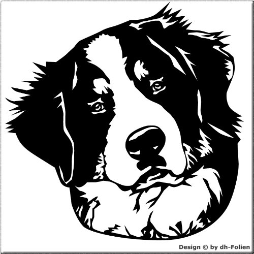 cartattoo4you® AH-01440 | Berner Sennenhund Kopf | Autoaufkleber Aufkleber Farbe schwarz, in 24 Farben erhältlich, glänzend 24 x 24 cm Premium-Qualität Waschstrassenfest von cartattoo4you