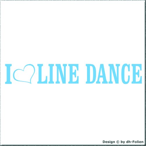 cartattoo4you® AI-00890 | I Love (als Herz) LINE Dance | Autoaufkleber Aufkleber, Farbe Pastellblau,in 24 Farben erhältlich, glänzend, 20 x 3 cm, Waschstrassenfest von cartattoo4you