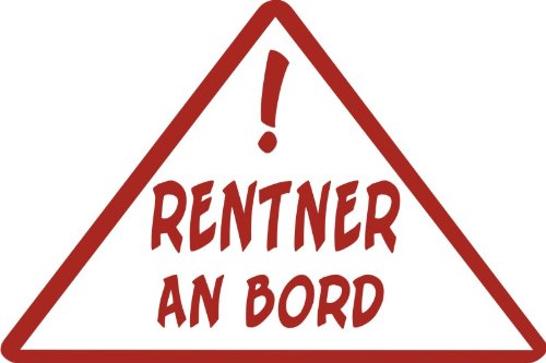 cartattoo4you® AK-00263 | Rentner AN Bord | Autoaufkleber Aufkleber Farbe rot, in 24 Farben erhältlich, glänzend 15 x 10 cm Waschstrassenfest von cartattoo4you