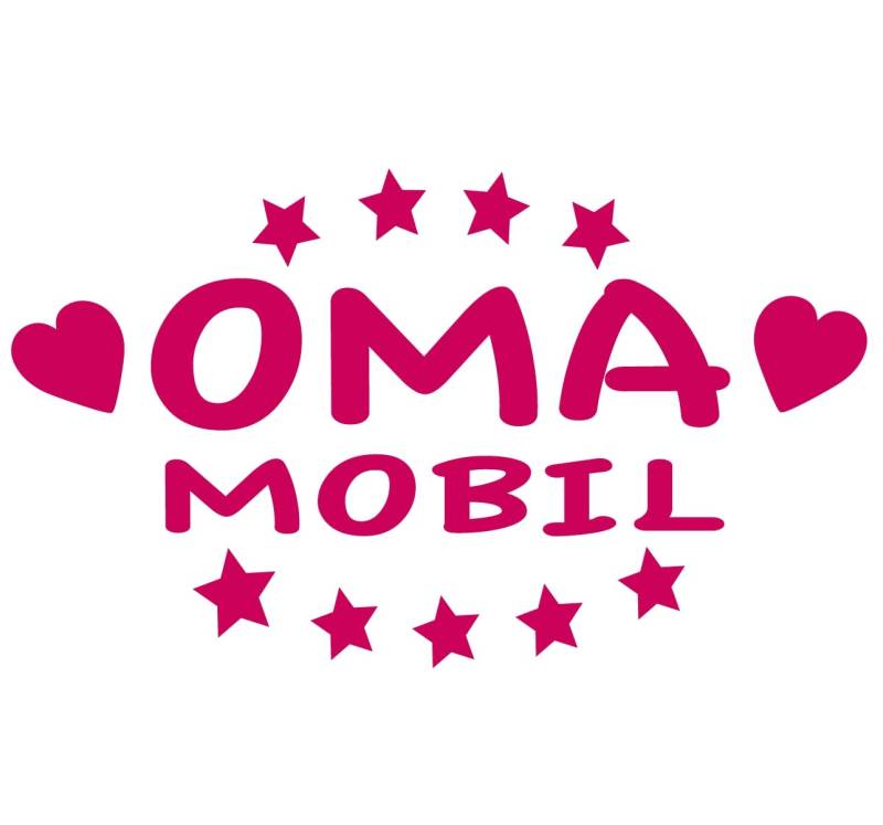 cartattoo4you® AK-00537 | OMA MOBIL, No.2 | K-Serie| 17 x 10 cm | Farbe pink/Magenta,in 24 Farben erhältlich | Autoaufkleber Aufkleber Car Sticker Kleber Heckscheibe Opa Oma Enkel Spruch Tuning von cartattoo4you