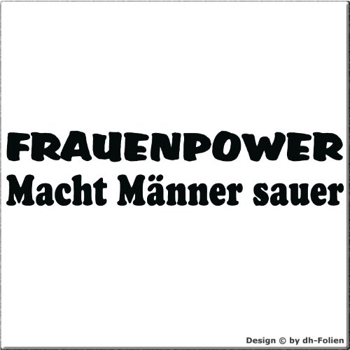 cartattoo4you® AK-00617 | FRAUENPOWER Macht MÄNNER SAUER | Autoaufkleber Aufkleber Farbe schwarz, in 24 Farben erhältlich, glänzend 18 x 4 cm in Premium - Qualität Waschstrassenfest von cartattoo4you