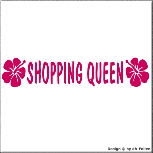 cartattoo4you® AK-01002 | Shopping Queen | Autoaufkleber Aufkleber Farbe pink, in 24 Farben erhältlich, glänzend 20 x 4 cm, Premium-Qualität Waschstrassenfest von cartattoo4you
