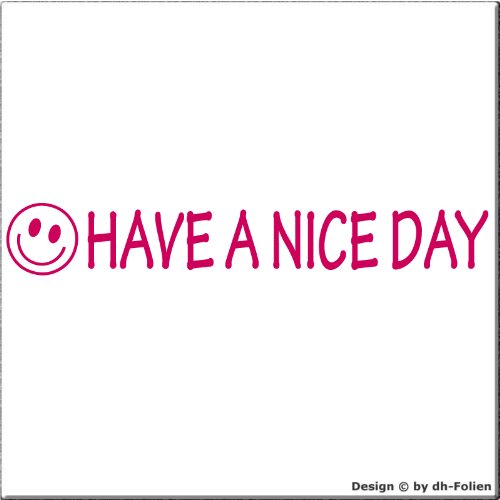 cartattoo4you® AK-01215 | Smile - Have A Nice Day | Autoaufkleber Aufkleber, Fun, Farbe pink Magenta, in 24 weiteren Farben verfügbar, 20 x 3 cm von cartattoo4you