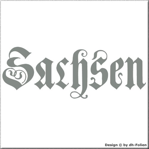 cartattoo4you® AK-01599 | Sachsen - Fraktur/Altdeutsche Schrift | Autoaufkleber Aufkleber Farbe Silber, in 24 Farben erhältlich, glänzend 17 x 5 cm in Premium - Qualität Waschstrassenfest von cartattoo4you