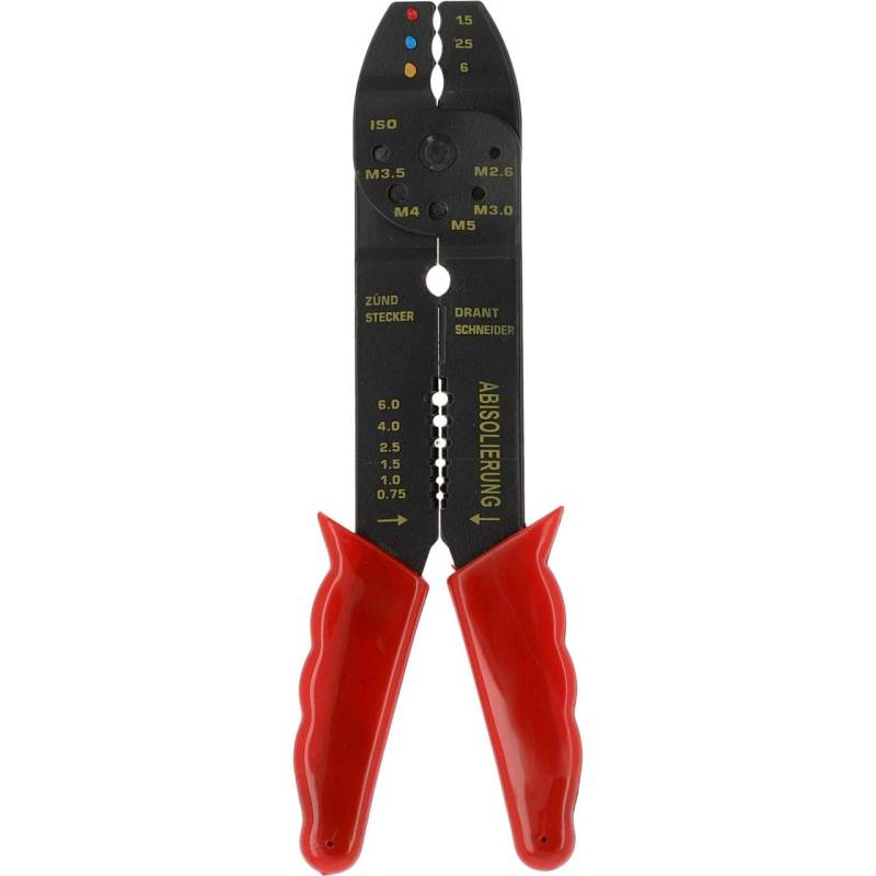 Cartrend 10452 Kabelschuh-Klemmzange mit Kabellehre für alle Arbeiten im Elektrobereich, rot von cartrend
