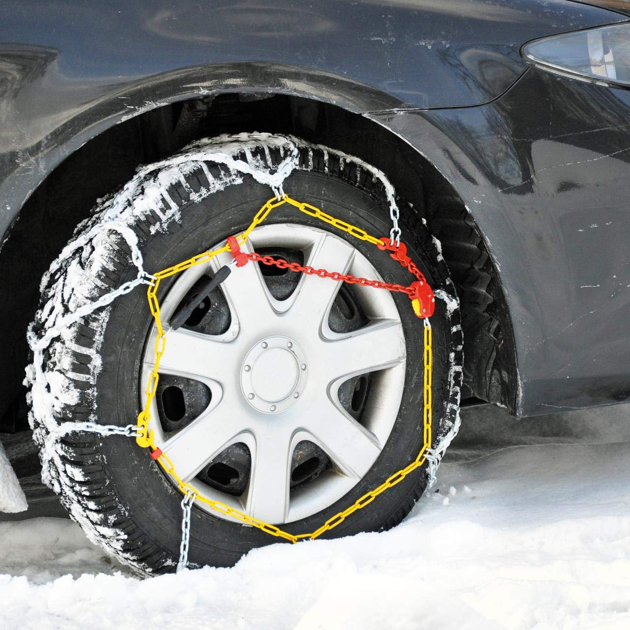 cartrend Schneeketten Auto Schneekette mit ÖNORM im Kunststoffkoffer, 2er-Set "Safety" Größe 40 von cartrend