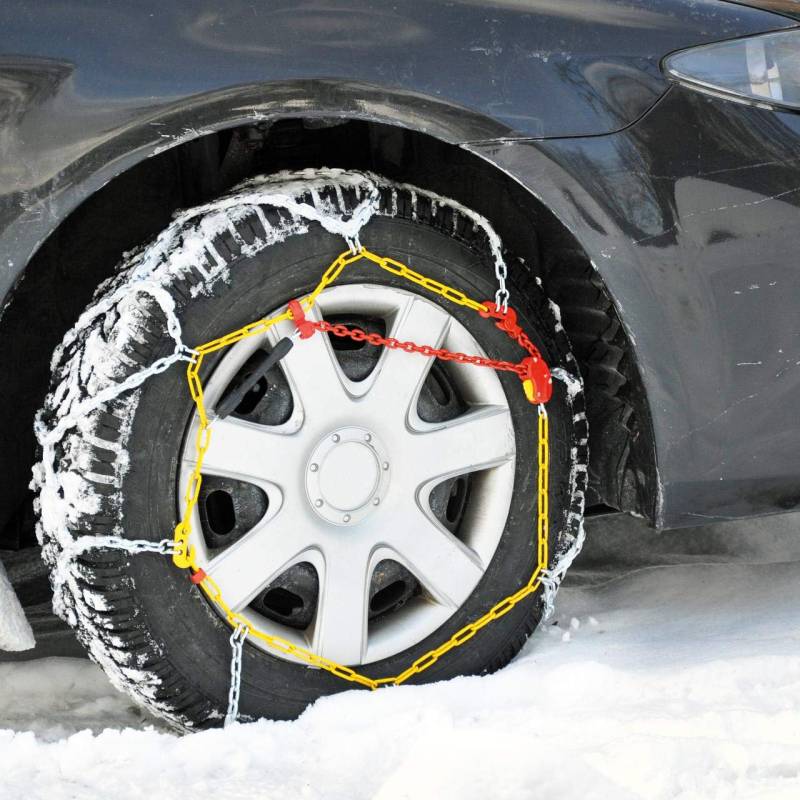 Cartrend 7848270 Schneeketten Auto Schneekette mit ÖNORM im Kunststoffkoffer, 2er-Set "Safety" Größe 70 von cartrend