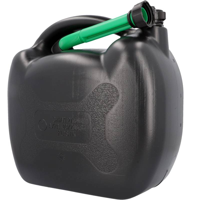 cartrend Benzinkanister, Kraftstoffkanister für Treibstoff aller Art, mit UN Zulassung, inklusive Ausgießer 20L Kunststoff schwarz, 11265 von cartrend