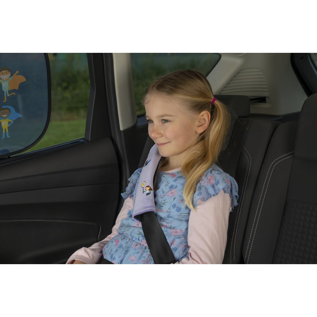 cartrend Gurtpolster-Set HERO, mit angenehmem Stoff, buntes Design für Kinder, einfache Montage, flexible Positionierung, 2 Stück, lila cartrend Gurtpolster-Set HERO, mit angenehmem Stoff, buntes Design für Kinder, einfache Montage, flexible Positionierung, 2 Stück, lila von cartrend