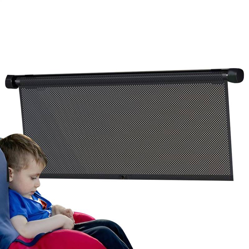 Car Window Shade, Retractable Sun Blocker, Anti Glare Drapery, Single Touch Uv Protection for Family Travel Accessory for Road Trips and Long Drives, 15.75x17.72 Inches von ccuzs