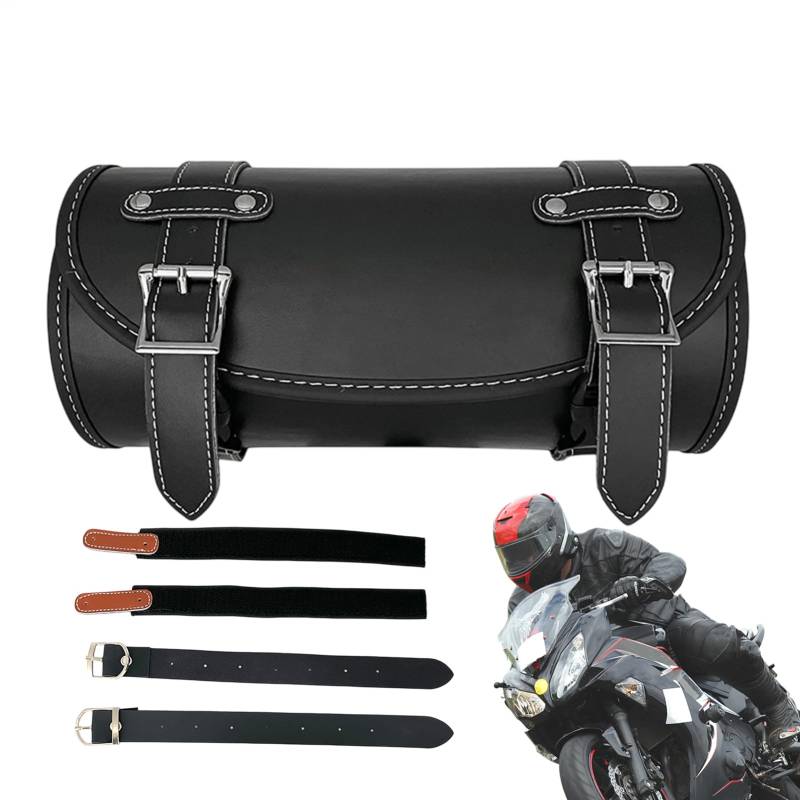 ccuzs Motorrad Hecktasche, Motorradtasche - Lenkertasche für Motorradkoffer | Wasserdichter Ledertaschenaufbewahrungsorganisator, Retro-Umschlag mit Gurten von ccuzs