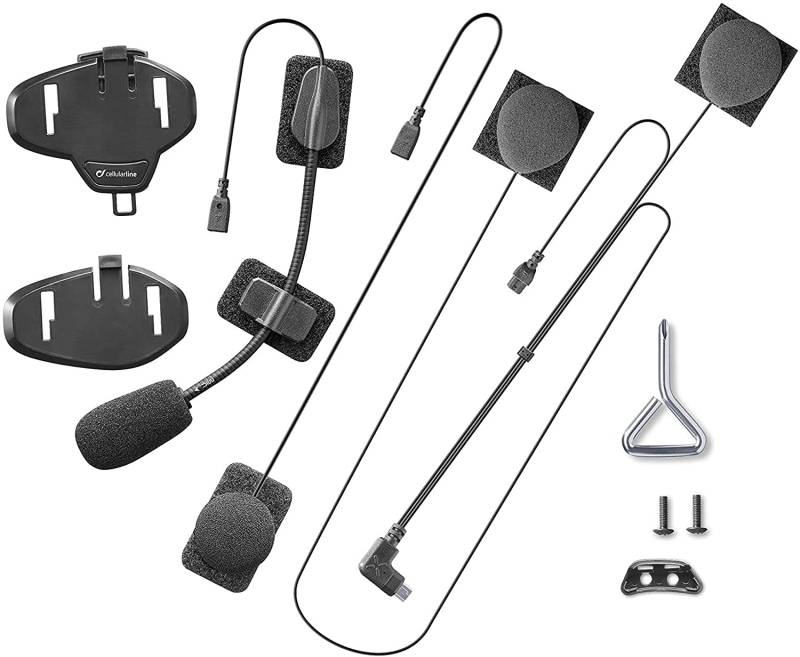 Cellularline MICINTERPHOMINIUSB Audio-Set mit 2 Mikrofonen für Headset Interphone Sport/Tour/Urban von cellularline