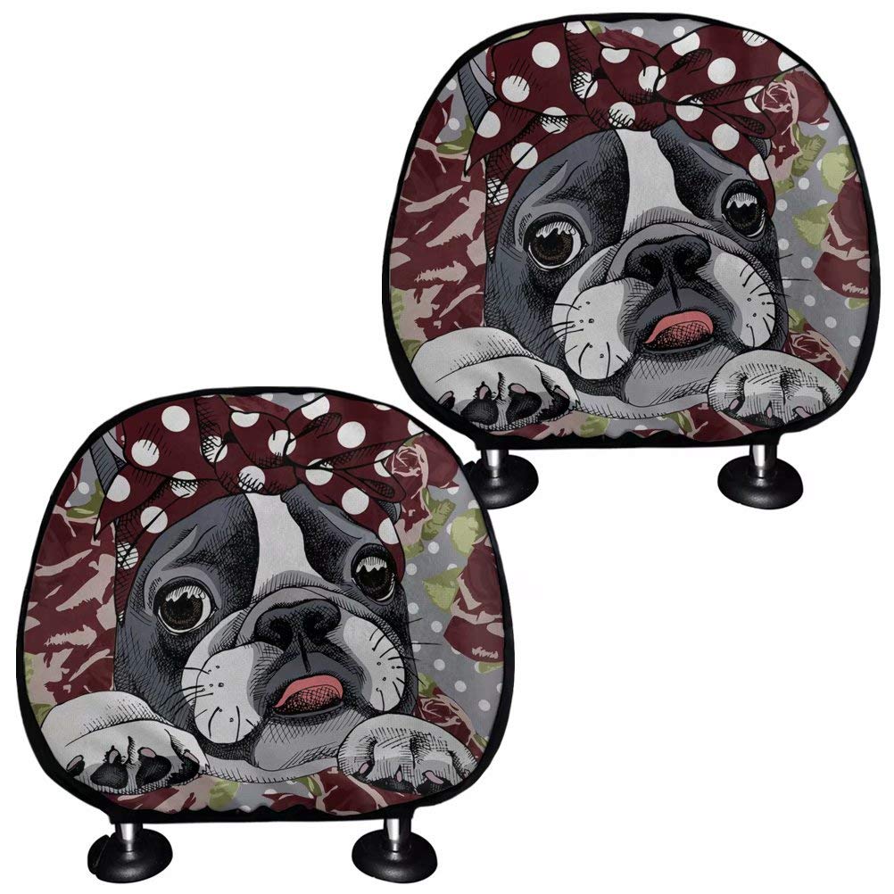 chaqlin 2er Pack Boston Terrier Print Auto Vordersitz Kopfstützenbezüge Auto Innenzubehör Auto Kopfstützenschutz Abdeckung Universal Fit Fahrzeuge LKW SUV Van chaqlin 2er Pack Boston Terrier Print Auto Vordersitz Kopfstützenbezüge Auto Innenzubehör Auto Kopfstützenschutz Abdeckung Universal Fit Fahrzeuge LKW SUV Van von chaqlin